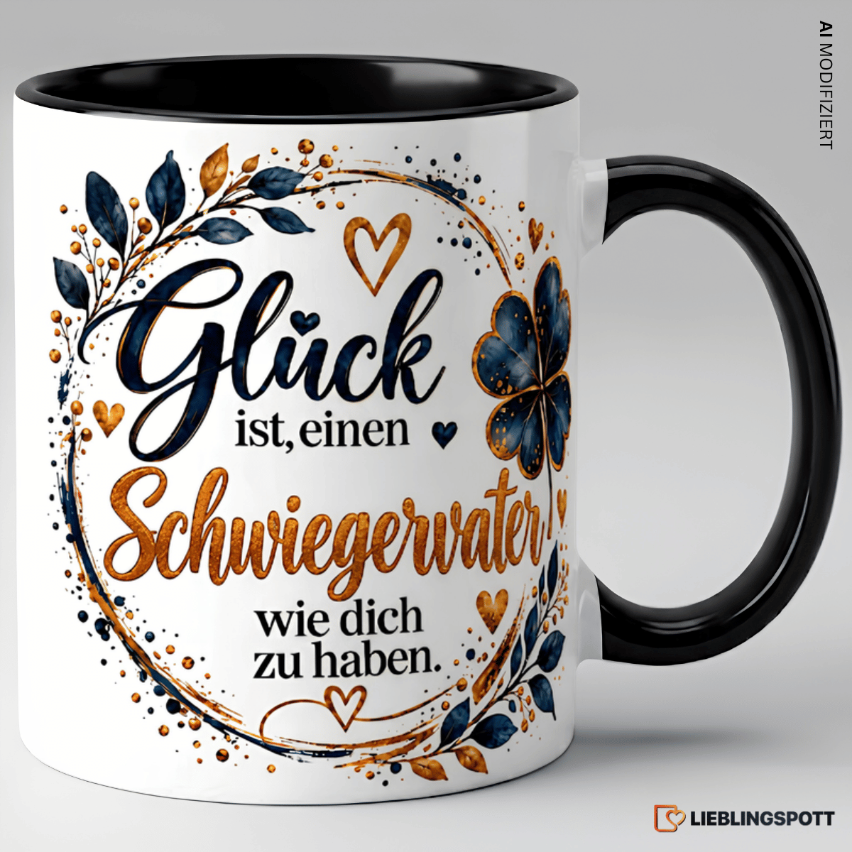 Schwiegervater Tasse Glück ist einen Schwiegervater wie dich zu haben - Schwarz