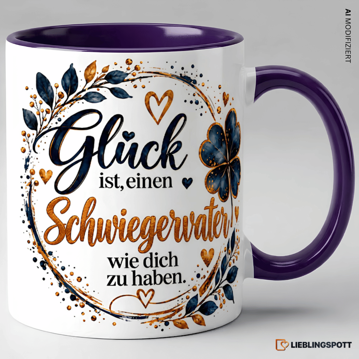 Schwiegervater Tasse Glück ist einen Schwiegervater wie dich zu haben - Violett