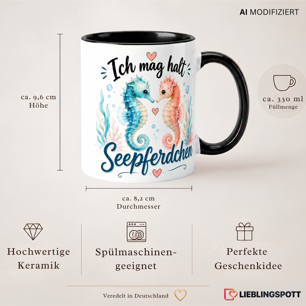 Seepferdchen Tasse 330 ml Maße und Produkteigenschaften