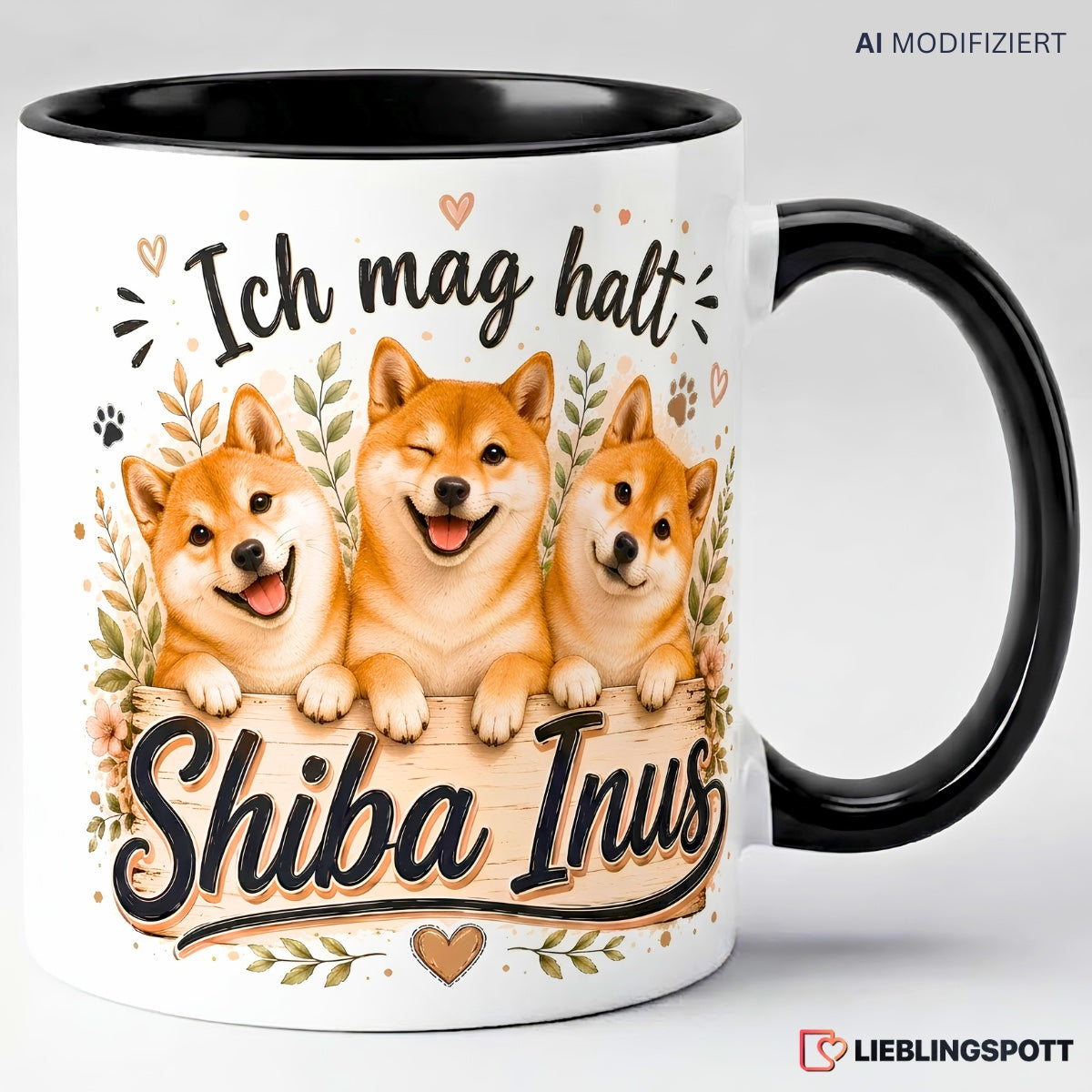 Shiba Inu Tasse Schwarz – Ich mag halt Shiba Inus