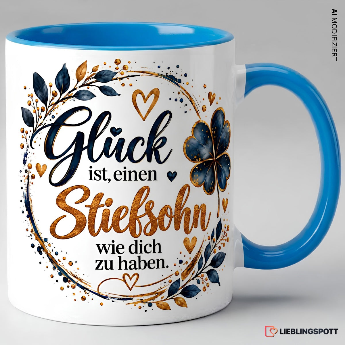 Stiefsohn Tasse Glück ist einen Stiefsohn wie dich zu haben - Blau