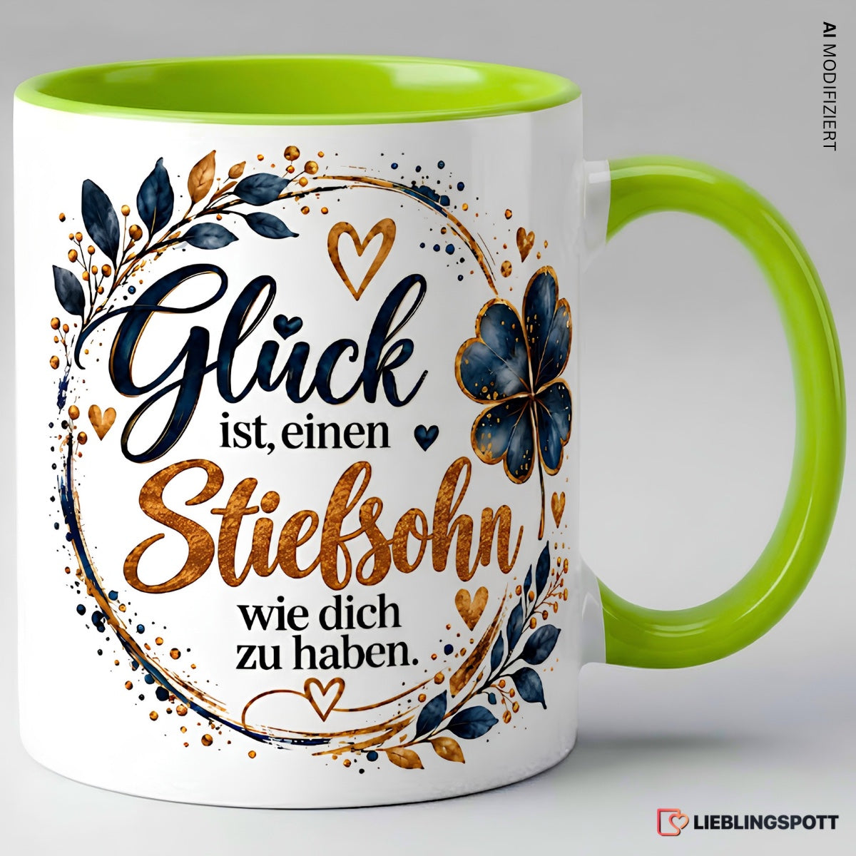 Stiefsohn Tasse Glück ist einen Stiefsohn wie dich zu haben - Grün