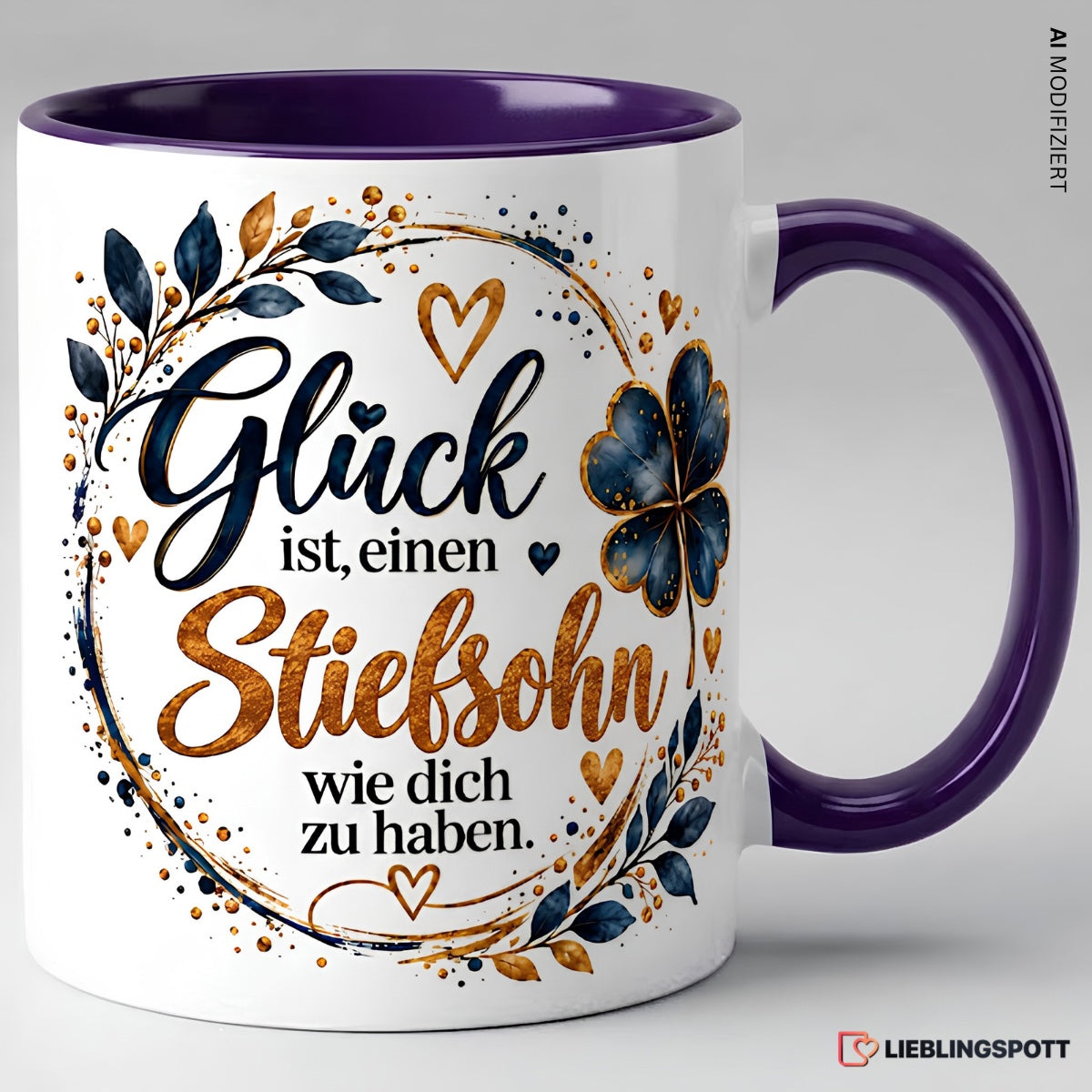 Stiefsohn Tasse Glück ist einen Stiefsohn wie dich zu haben - Violett