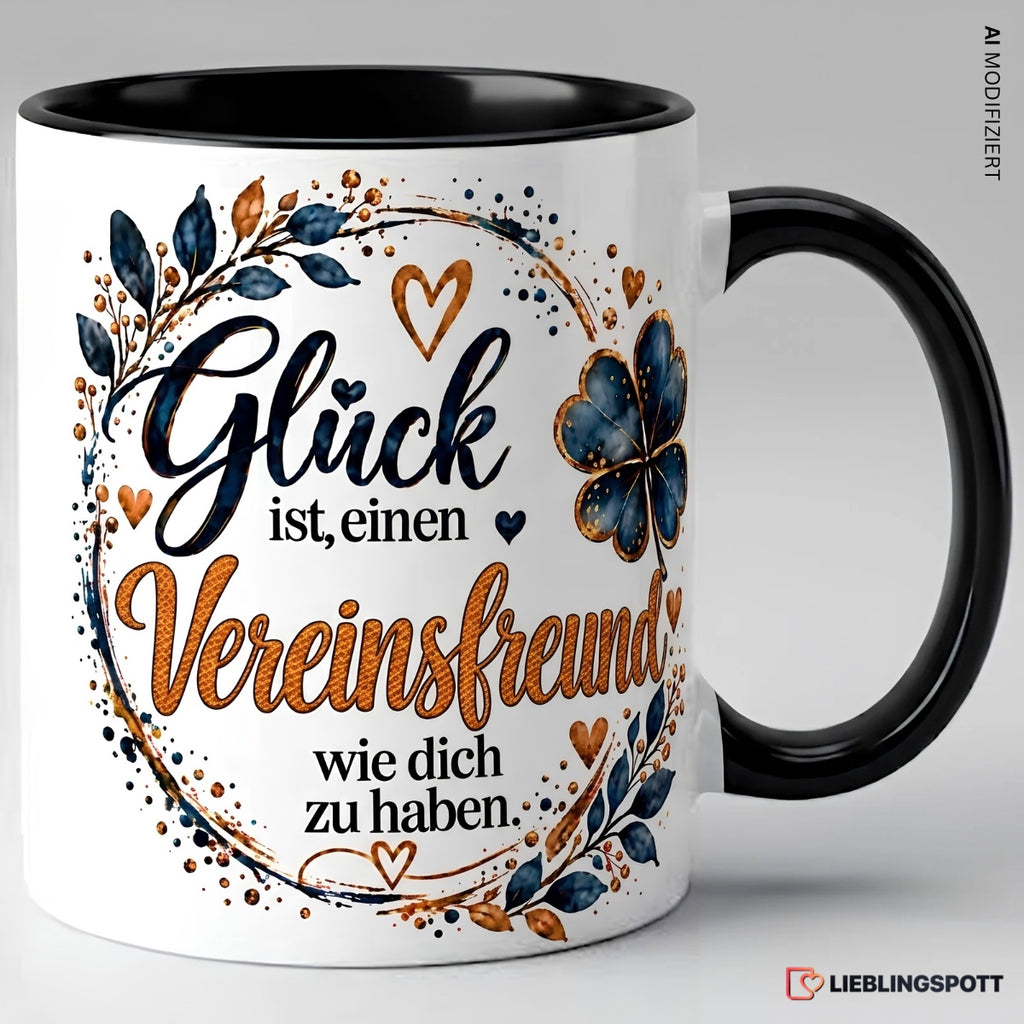 Vereinsfreund Tasse mit Spruch – Schwarz