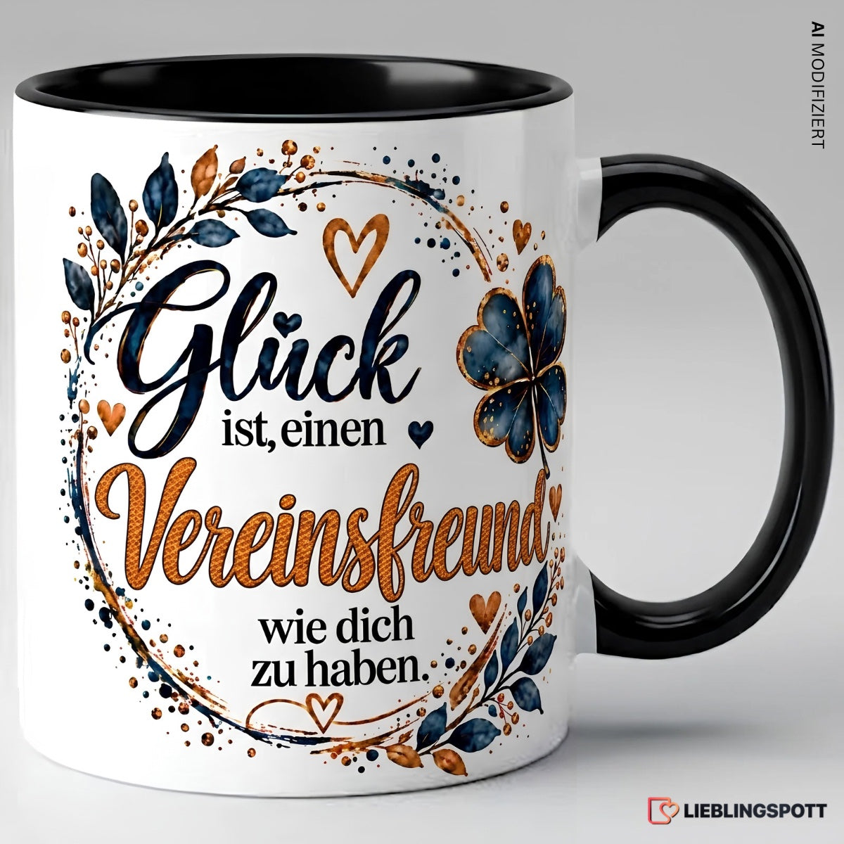 Vereinsfreund Tasse mit Spruch – Schwarz