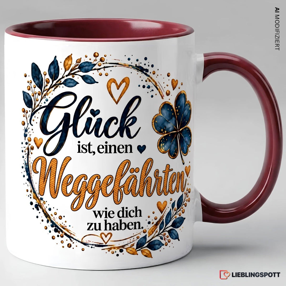 Weggefährten Tasse mit Spruch – Maroon