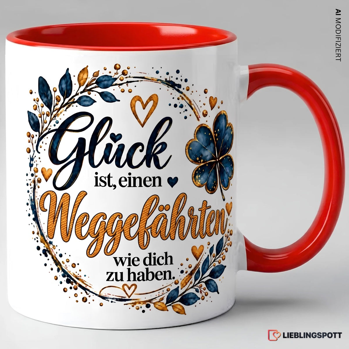 Weggefährten Tasse mit Spruch – Rot