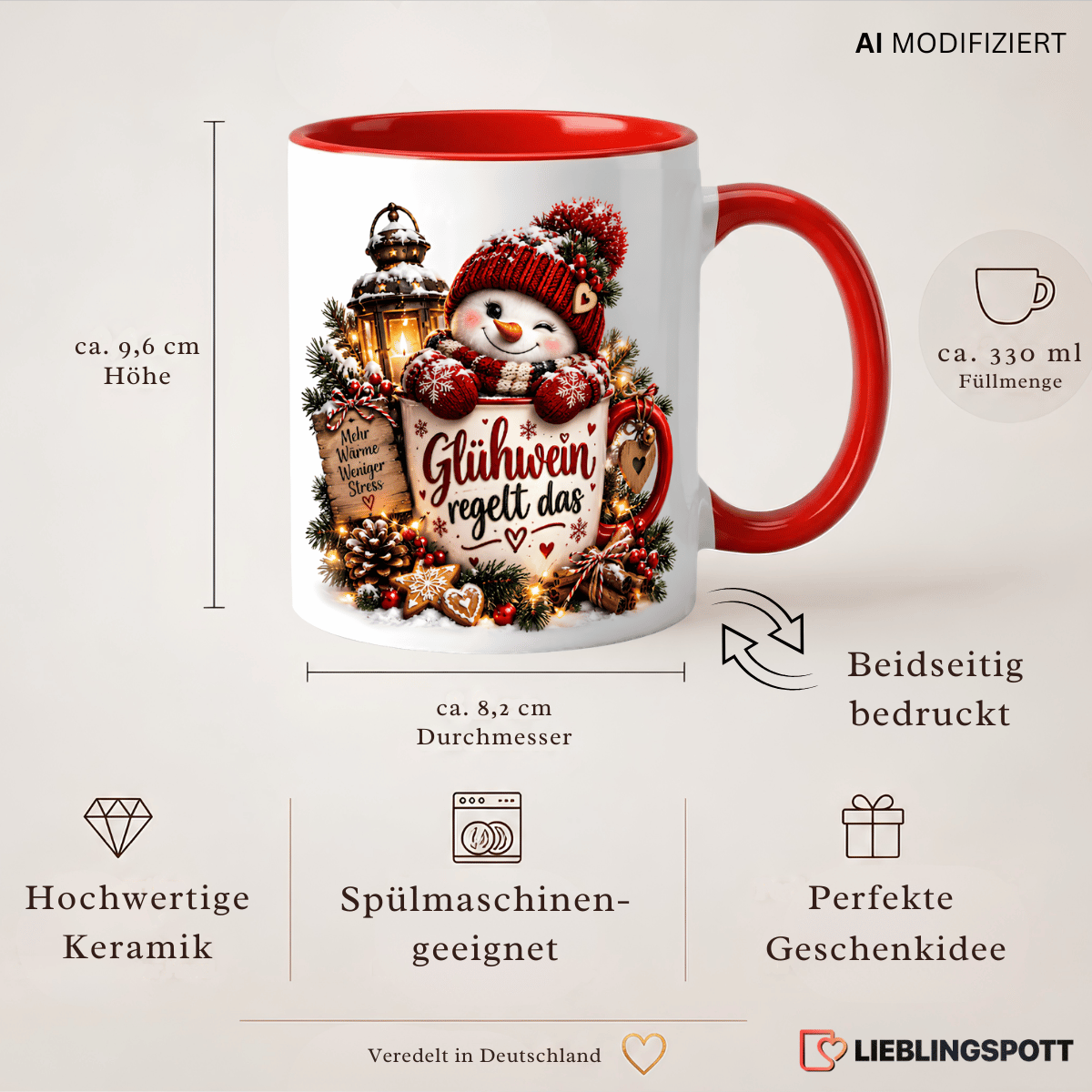 Produktinformationen Weihnachtstasse Glühwein regelt das – 330 ml