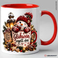 Weihnachtstasse Glühwein regelt das mit Schneemann – Rot