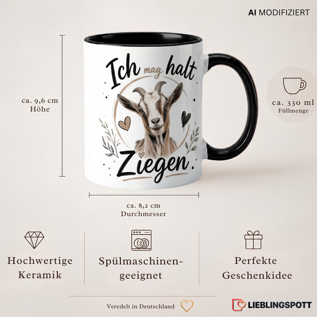 Ziegen Tasse 330 ml – Maße und Produkteigenschaften