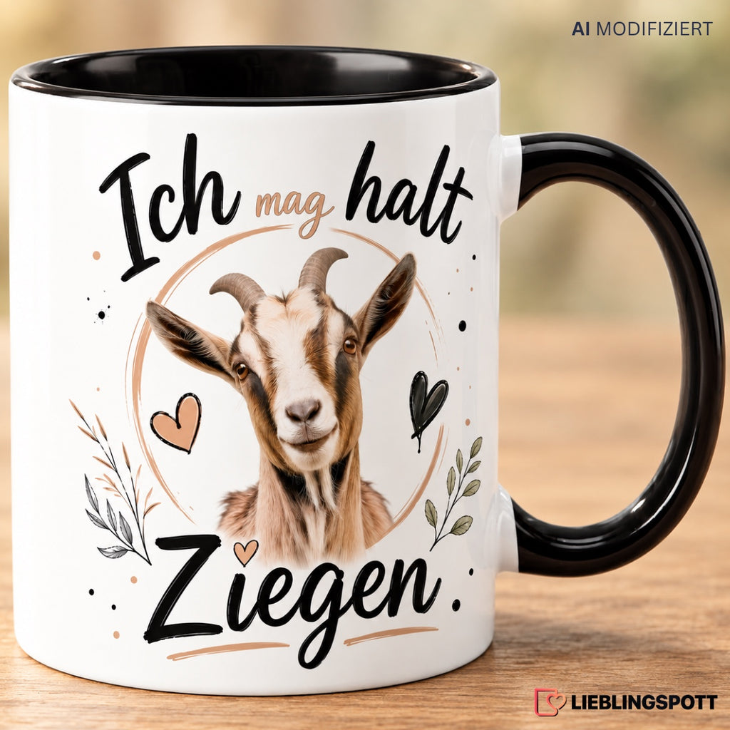 Ziegen Tasse Ich mag halt Ziegen – Lifestyle Produktbild