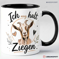 Ziegen Tasse Ich mag halt Ziegen – schwarze Variante